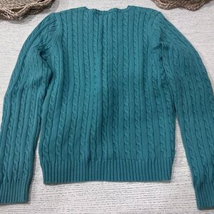 Polo Ralph Lauren Women's Teal V-Neck Sweater
